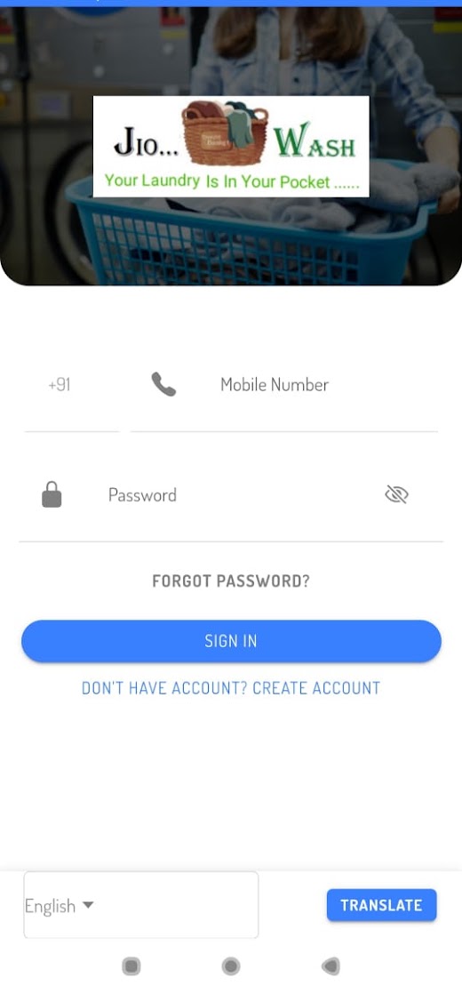 Android application JioWash Owner screenshot
