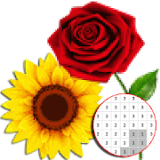 Flowers Coloring By Number - Flower Pixel Art