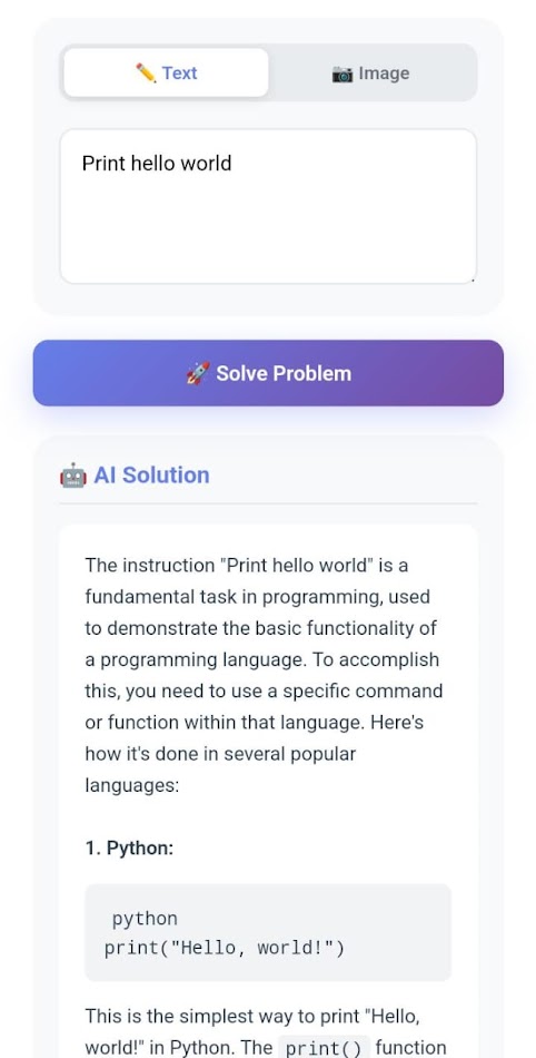 #1. Question Solver (Android) Ved: Dibya Lochan pradhan