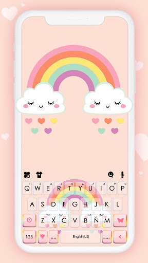 Android application Rainbow Clouds Keyboard Backgr screenshort