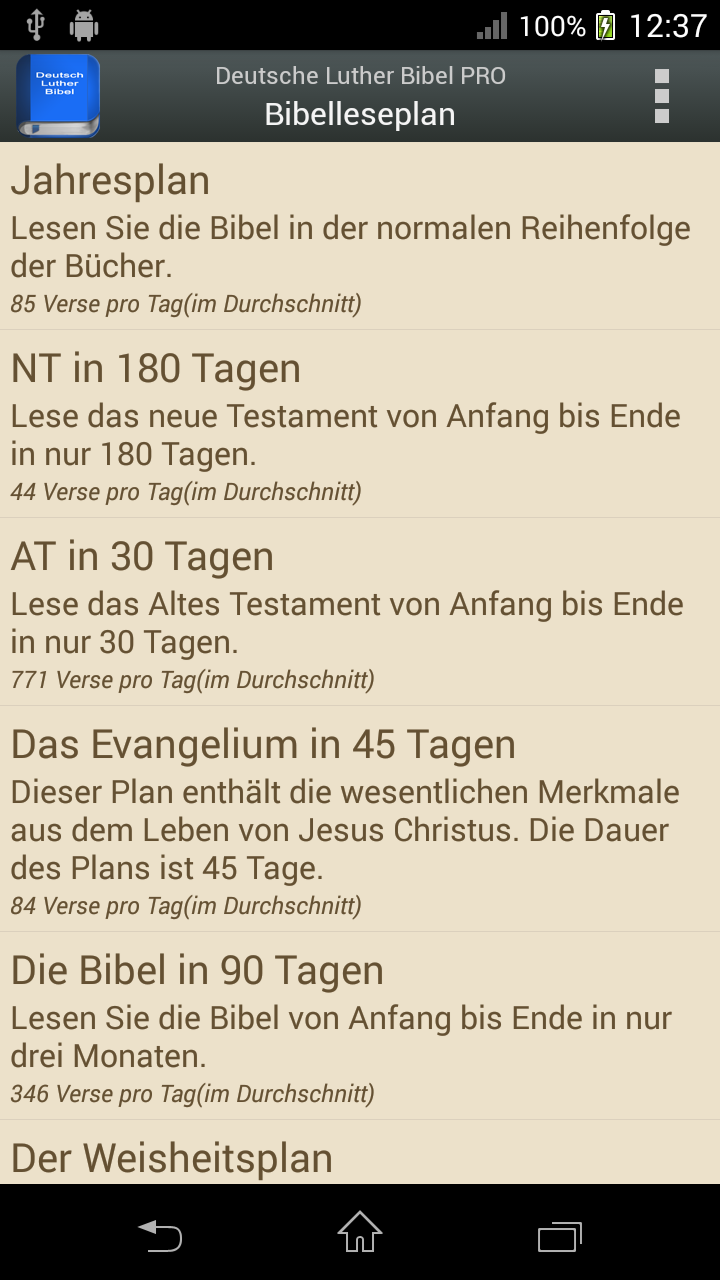 Android application Deutsch Luther Bibel PRO screenshort