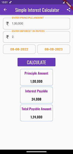 MoneyCalc Screen 2