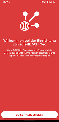 Android application safeREACH Geo screenshort