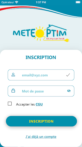 Android application MeteOptim screenshort