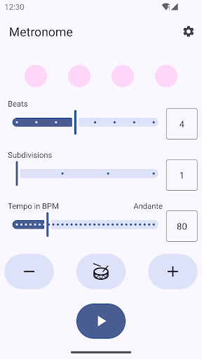 Android application Metronome screenshort