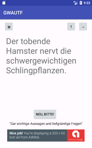 Android application Unsinn, automatisiert: GWAUTF screenshort