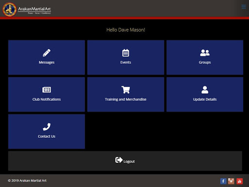 Arakan Martial Art Student App Screen 2