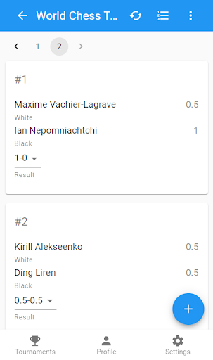 Swiss system online Screen 2