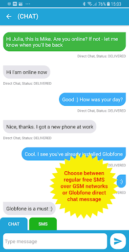 Globfone SMS Messenger 1.0.5 APK screenshots 1
