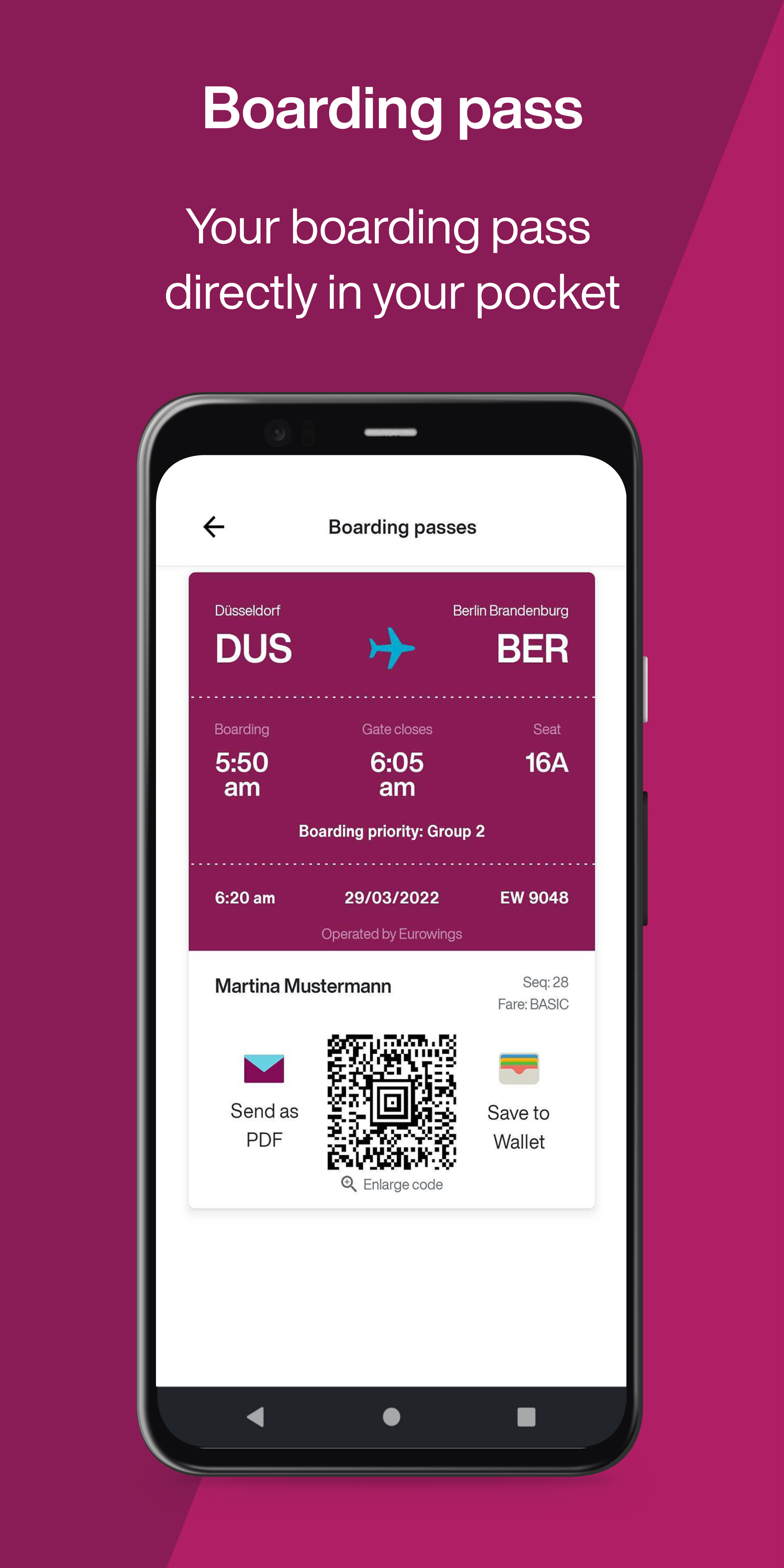 Android application Eurowings - cheap flights screenshort