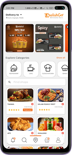 Android application DelishGo screenshort