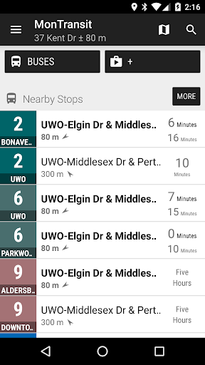 Android application London Bus - MonTransit screenshort
