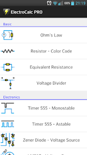 Capture d'écran d'ElectroCalc PRO