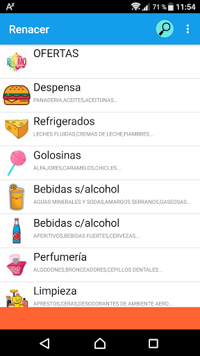 Android application Renacer screenshort