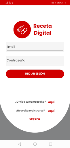 Android application Receta Digital screenshort