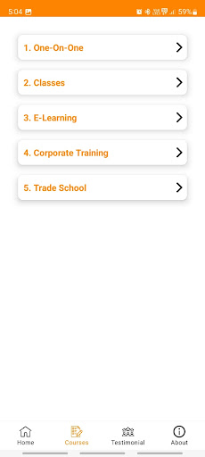 Electrical Exam Courses Screen 2