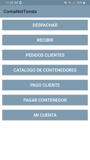 Android application Containet Tienda screenshort