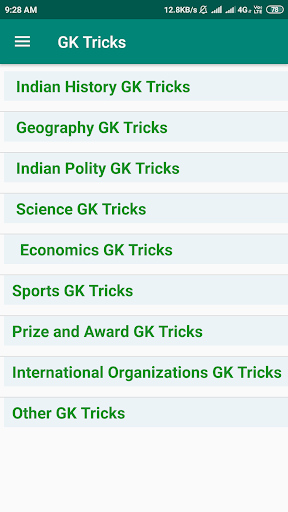 Android application GK Tricks in Hindi & English screenshort