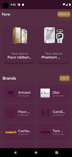 Fragrances Guide Screen 3
