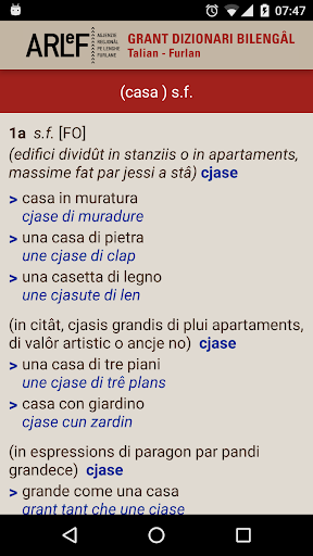 GDBtf Grant Dizionari Bilengâl Screen 2
