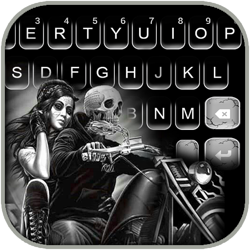 Motorcycle Skull Keyboard Them Header - AppWisp.com