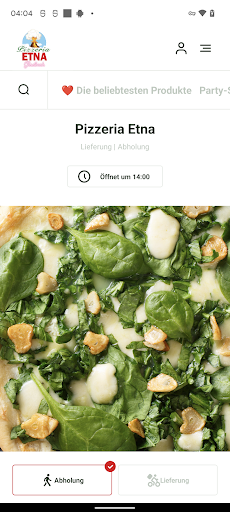 Android application Pizzeria Etna screenshort