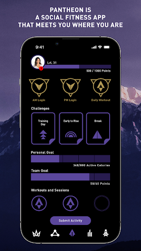 Screenshot of Pantheon - Fitness Motivation