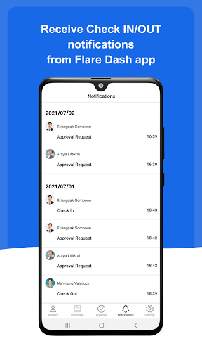 Android application Flare Dash for Admin screenshort