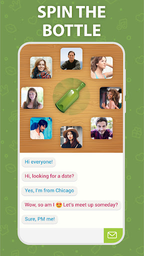 Android application Spin the Bottle: chatroom app screenshort