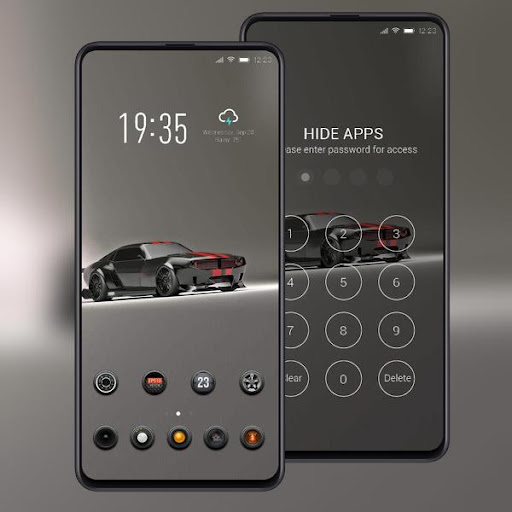 Bright light Black sport car theme V11 pro
