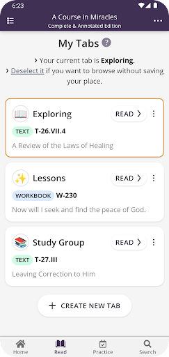Android application A Course in Miracles: CE screenshort