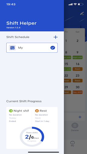 Android application Shift Work Calendar screenshort