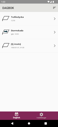 Android application Lupp Dagbok screenshort