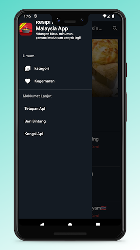 Android application Malaysian Food Recipe App screenshort