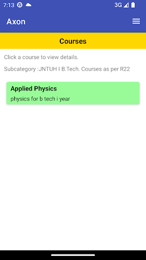 Axon online learning app Screen 2