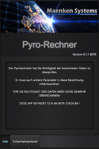 Pyro Rechner Screen 2