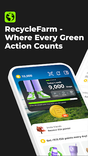 Android application RecycleFarm : Walk & Earn screenshort