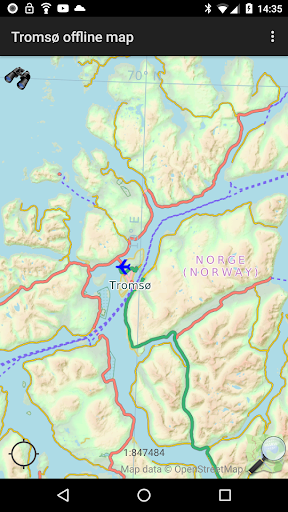 Android application Tromsø offline map screenshort