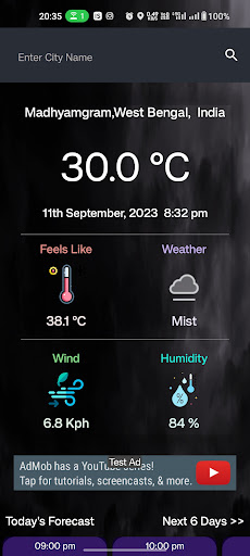 Android application Weather Wonders screenshort