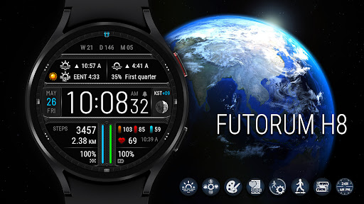 Android application Futorum H8 Digital watch face screenshort