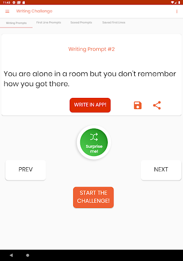 Screenshot of Writing Challenge - Writing Pr