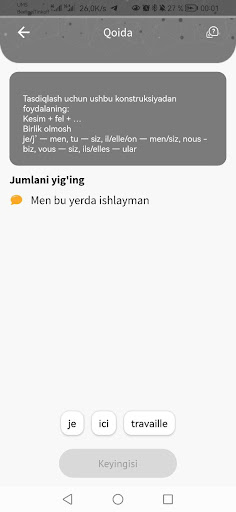Android application IZI Fransuz Tili screenshort