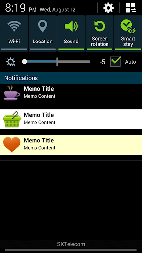 Simple Memo on Status Bar Screen 2