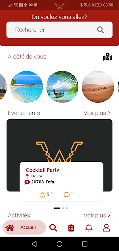 Android application Wonder Trips screenshort