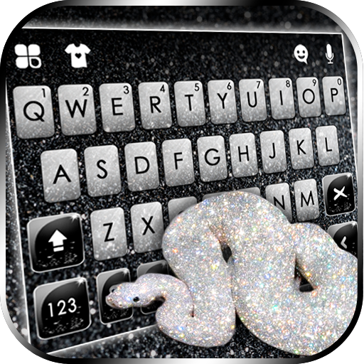 Glitter Silver Snake Keyboard logo