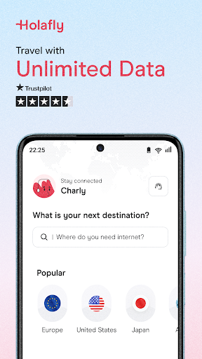Screenshot of Holafly eSIM Prepaid Card