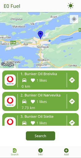 Android application E0 Fuel screenshort