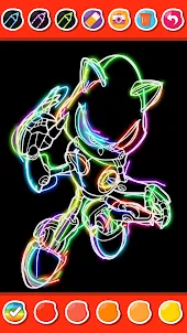 Neon Glow Sonica drawing kids
