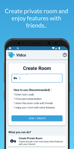 Android application Vidco -Earn Money |create room screenshort