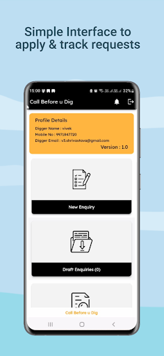 Android application Call Before u Dig screenshort